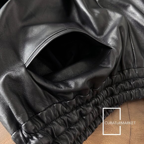 Jil Sander: EU46 $4000 Butter Soft Ovine Lamb Leather Runway Shorts SS24 - Picture 4 of 16